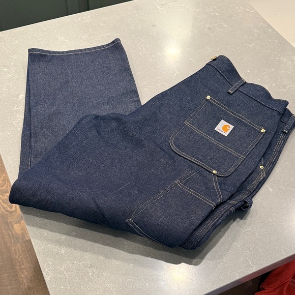 Carhartt Men's Relaxed Fit Jeans in Deep Blue 40x30 100% Cotton